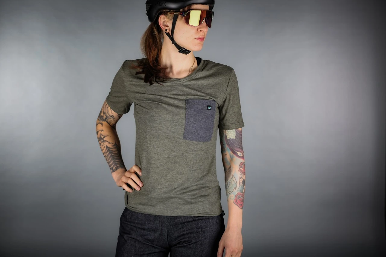 DAMEN GRAVEL SHIRT MELANGE OLIVE 5 DAMEN GRAVEL SHIRT MELANGE OLIVE – Bild 5