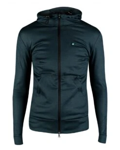 DAMEN GRAVEL ZIPPED HOODIE DEEP FIORD