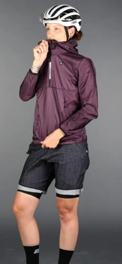 DAMEN GRAVEL HOODED WINDBREAKER DARK BERRY -Biehler 1853800 GRVDBY GRAVEL HOODED WINDBREAKER DARK BERRY 3 1280x1280